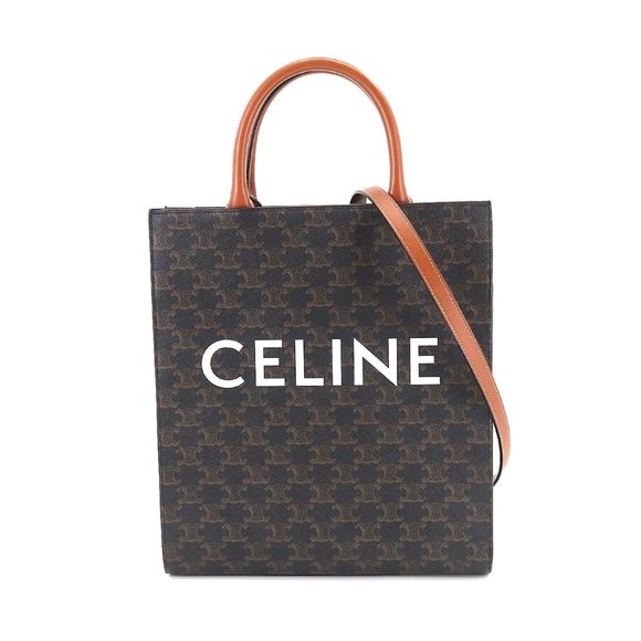 CELINE Vertical Hippo Small leather 2WAY Shoulder Handbag Tote Bag Gurege